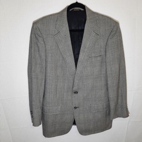 Al Uphold 42L Blazer Gray Windowpane 100% Wool USA Custom Tailored Classic - Picture 1 of 6